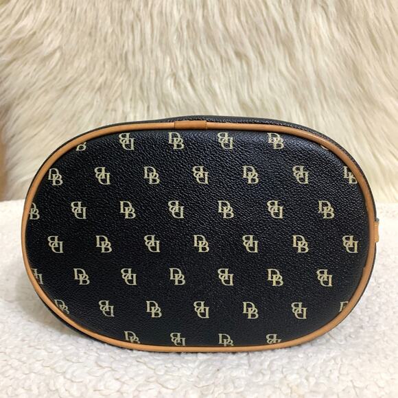 DOONEY AND BOURKE Vintage Black Signature Coated Canvas Bucket Hobo - Picture 12 of 16